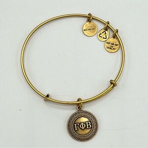 Alex and Ani Gemma Phi Beta Charm Gold Tone Adjustable Bracelet
